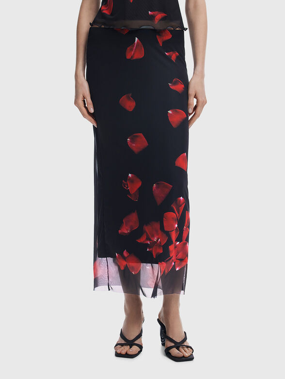 TYLER midi skirt with floral motifs - 1