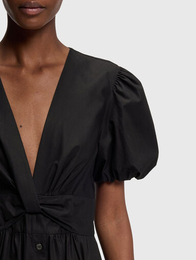 Cotton dress with puff sleeves - 4