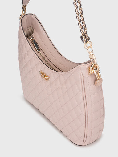 YARMILLA beige hobo bag with quilted effect - 5