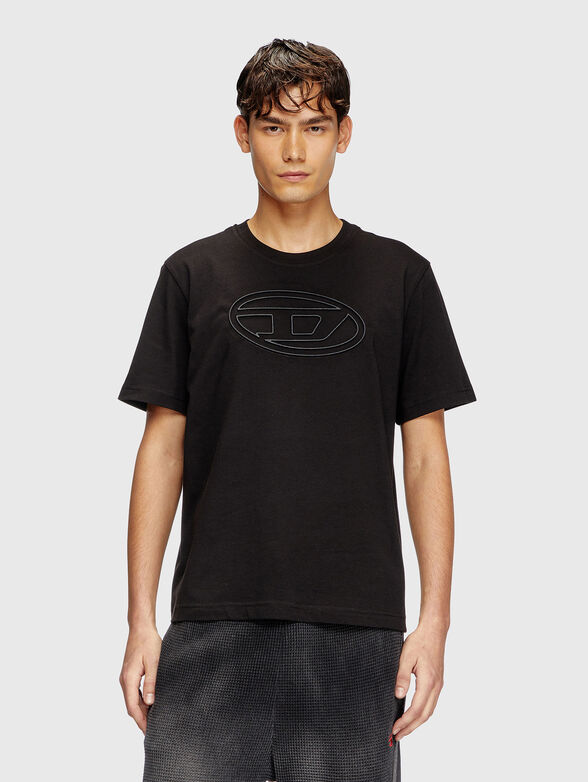 T-ADJUST-BIGOVAL black cotton t-shirt with logo  - 1