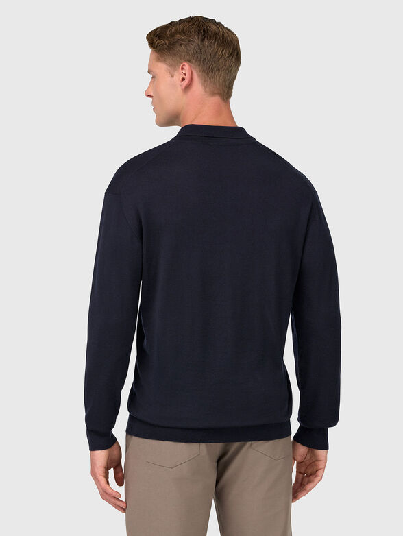 Dark blue wool blend sweater - 3