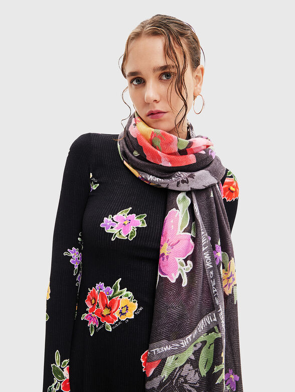 Scarf with floral print - 2