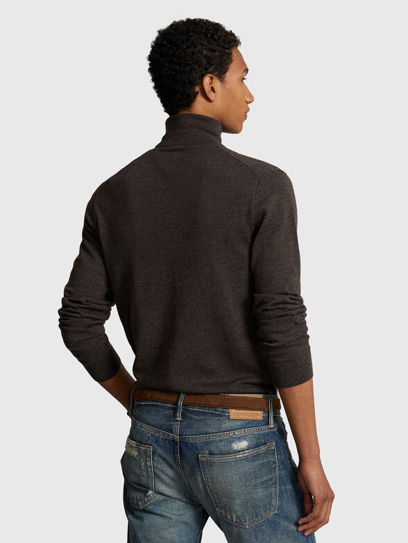 High-neck sweater in wool  - 3