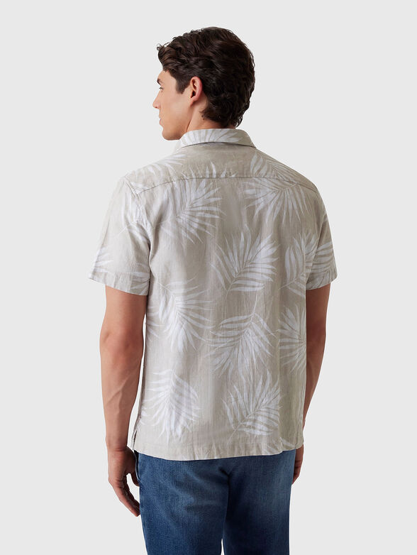 Short sleeved cotton and linen shirt - 3