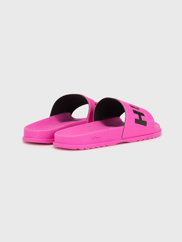 Fuchsia slippers with contrasting logo - 3