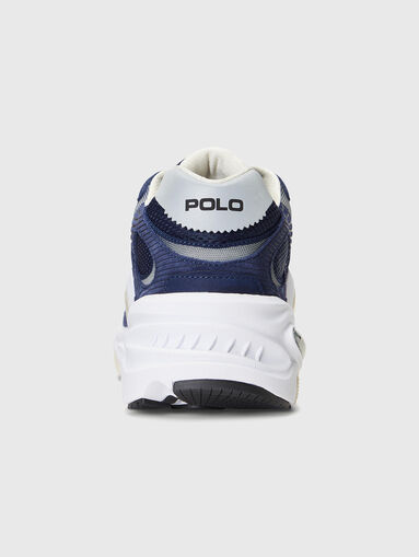 Dark blue sports shoes with suede elements - 2