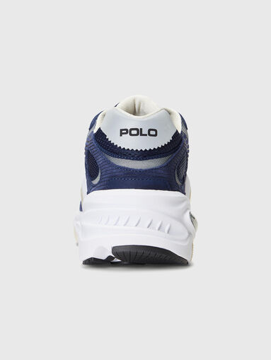 Dark blue sports shoes with suede elements - 3