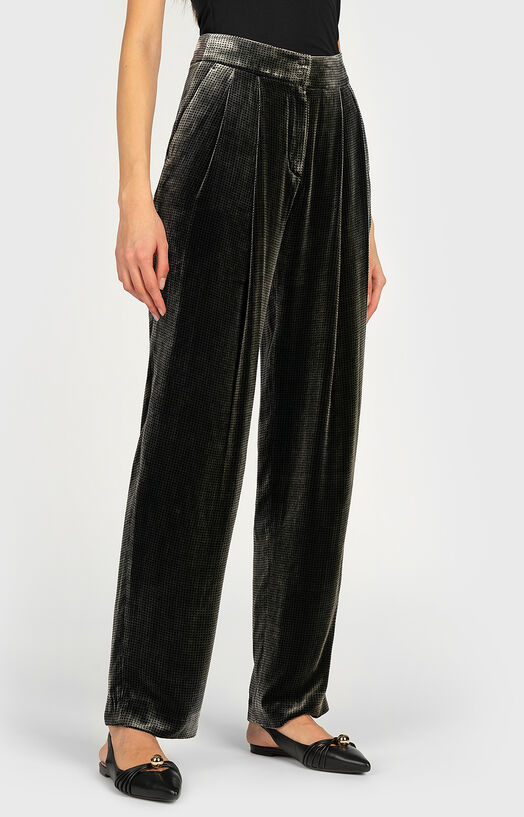 Velvet trousers with high waist brand EMPORIO ARMANI - Main Image