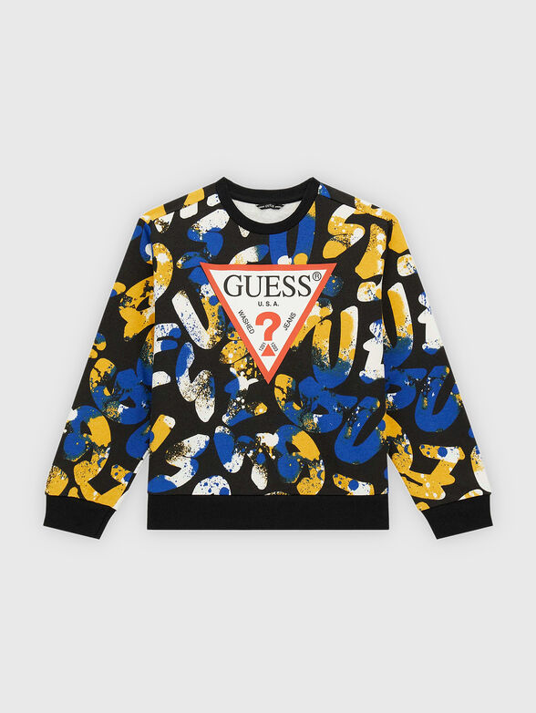 Sweatshirt with logo print and logo - 1