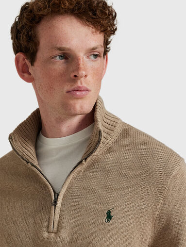 Cotton sweater with zip - 5