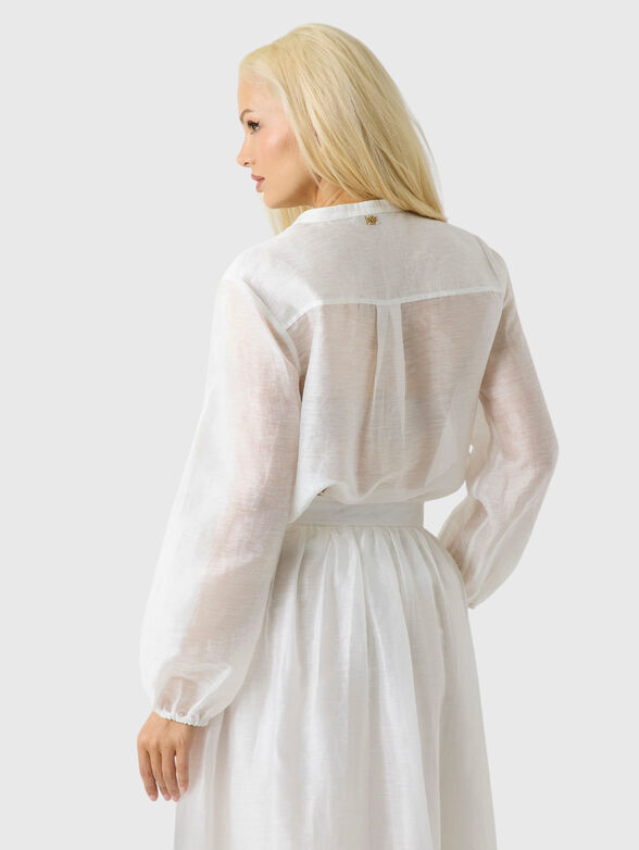 Linen blend shirt with embroidery - 3