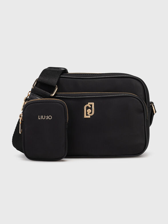 Black crossbody bag with logo - 1