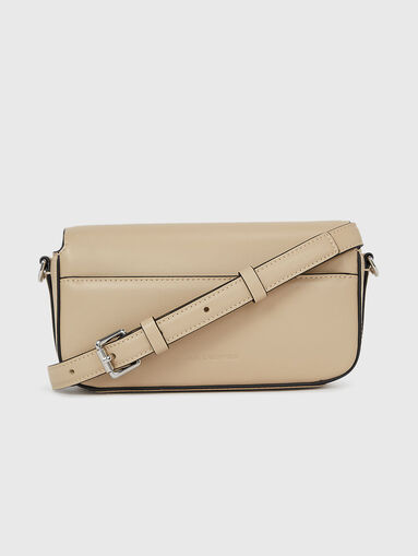 K/SIGNATURE beige leather bag with logo accent - 3