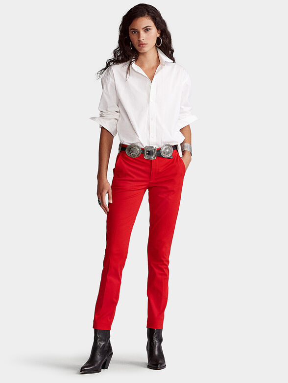 Red slim trousers - 4