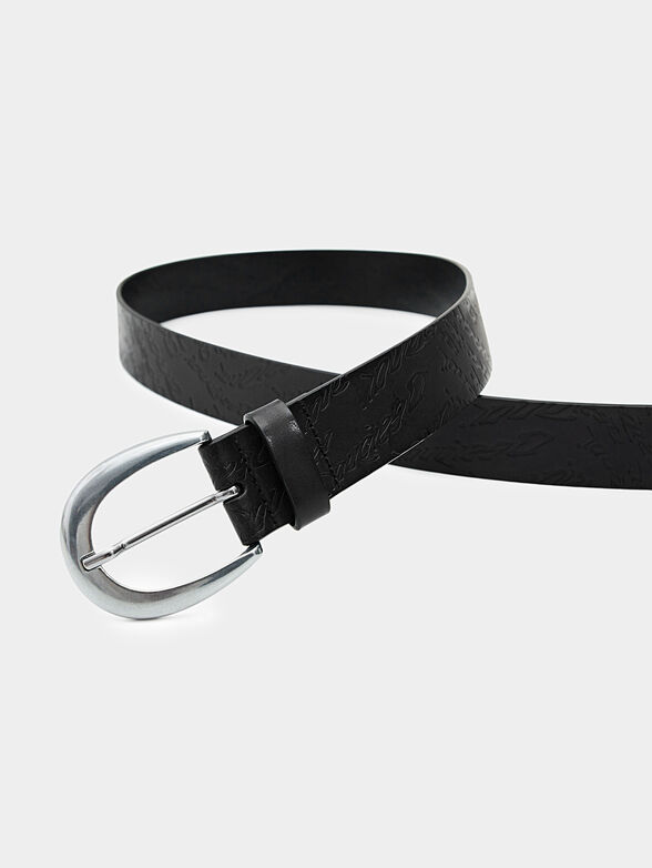 ONDAS leather belt with logo embossing - 3