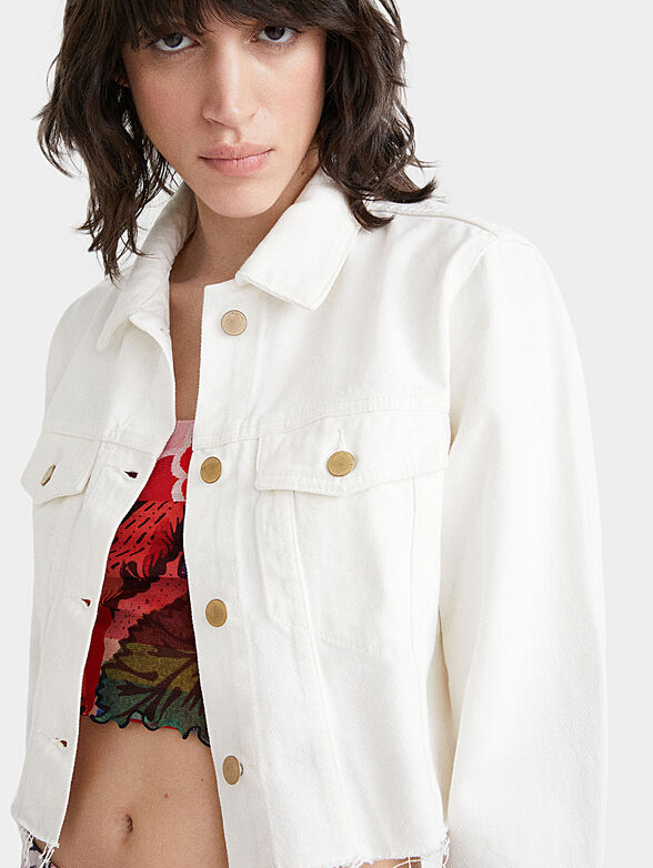 Short jacket in white color - 5