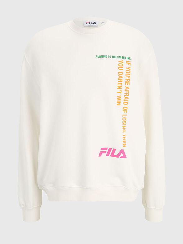 Sweatshirt with oval neckline and logo - 0