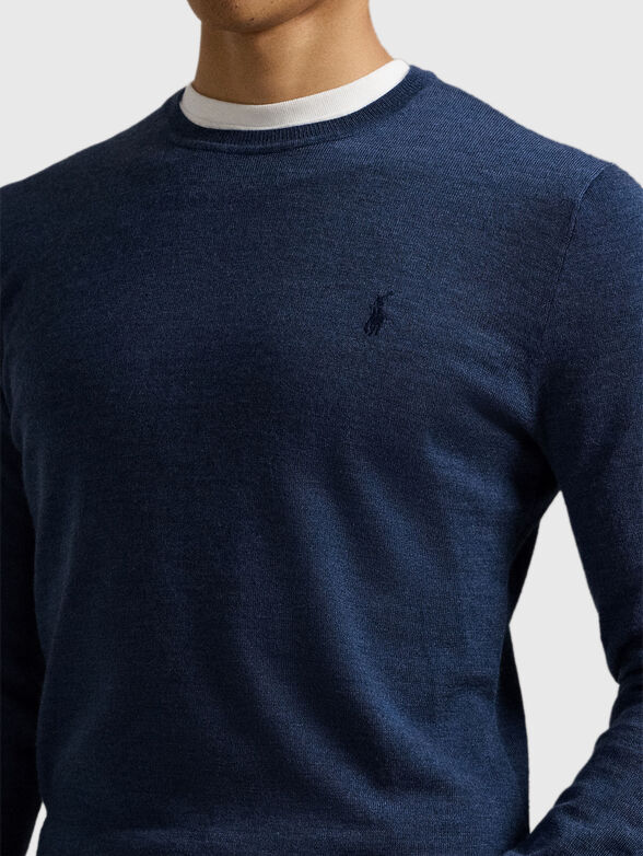 Wool sweater with logo embroidery - 4