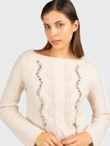 Sweater with rhinestone detail  - 5