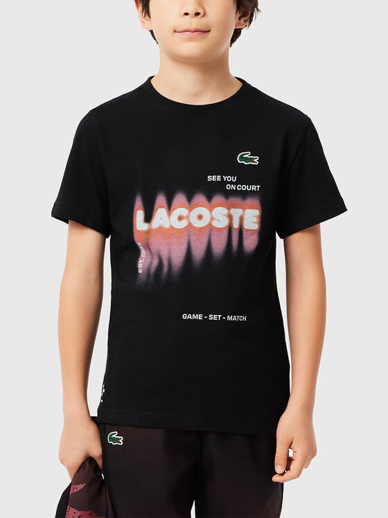 Black T-shirt with contrast print - 1