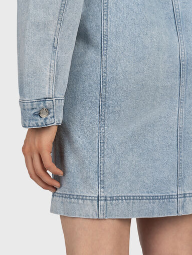 Denim shirt dress with belt - 5