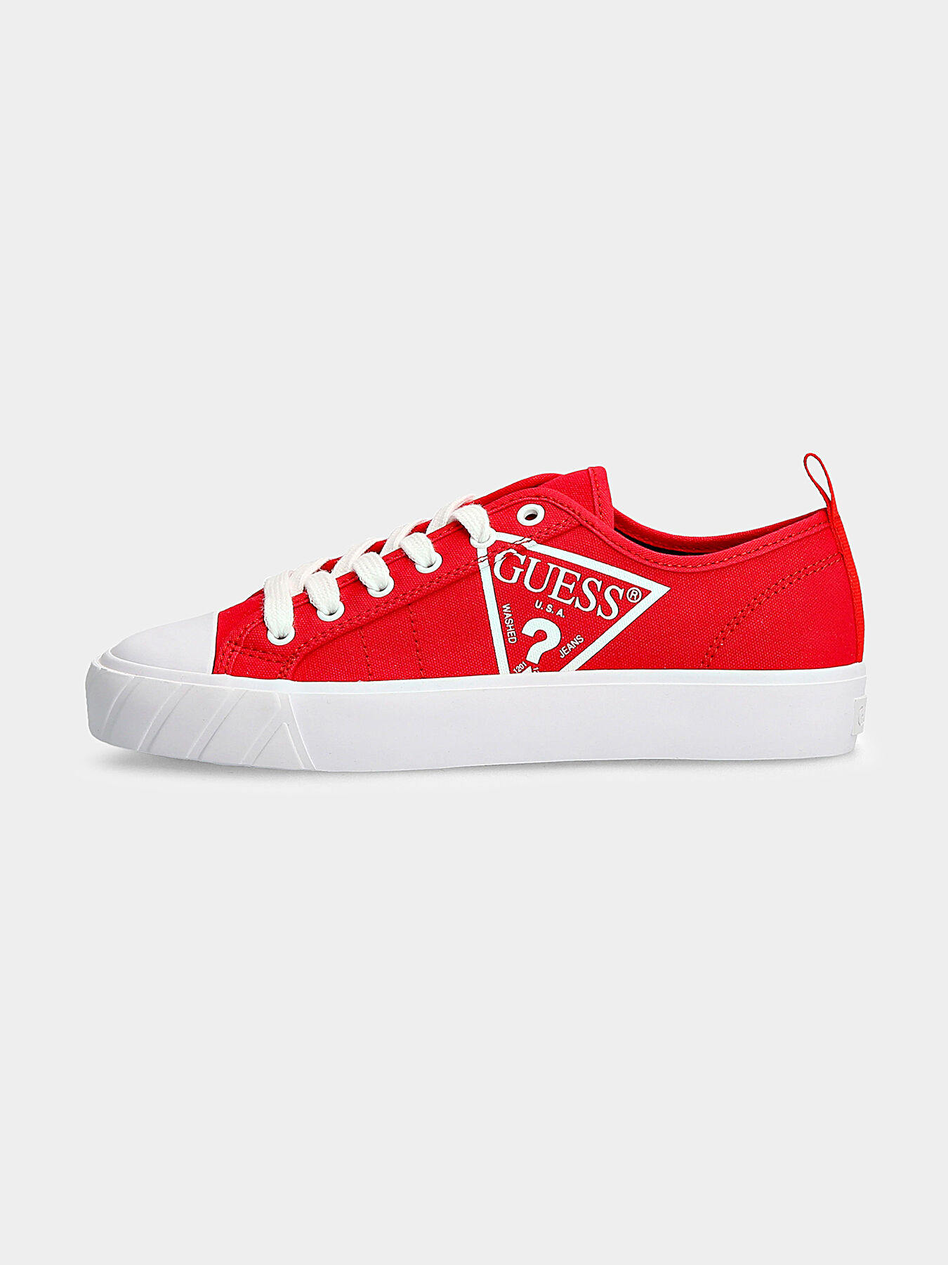 red guess trainers