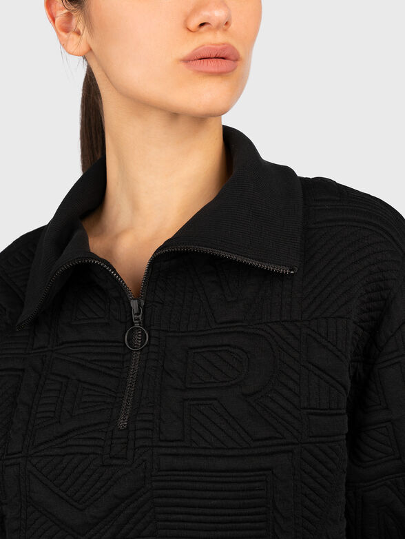 Black sweatshirt with zip  - 4