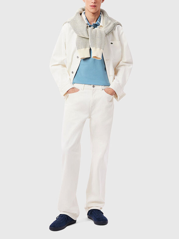 Cotton polo shirt in blue - 2