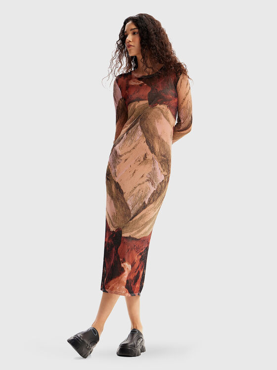 Плетена миди рокля от вискозен бленд  - 1