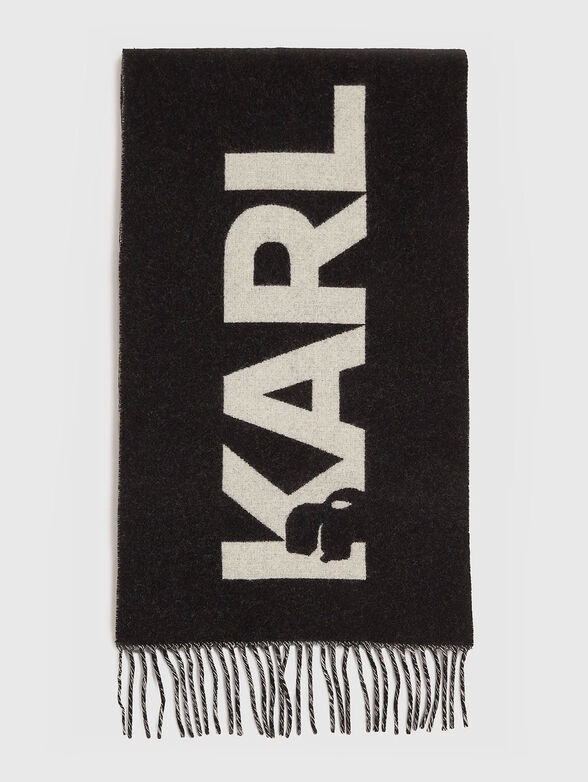 K/ESSENTIAL long wool scarf with fringe - 1