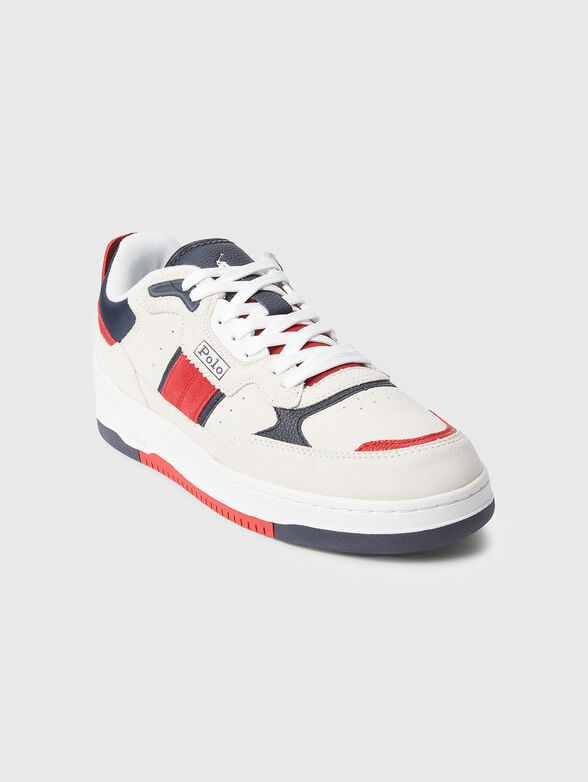 Suede sneakers with multicoloured details - 2
