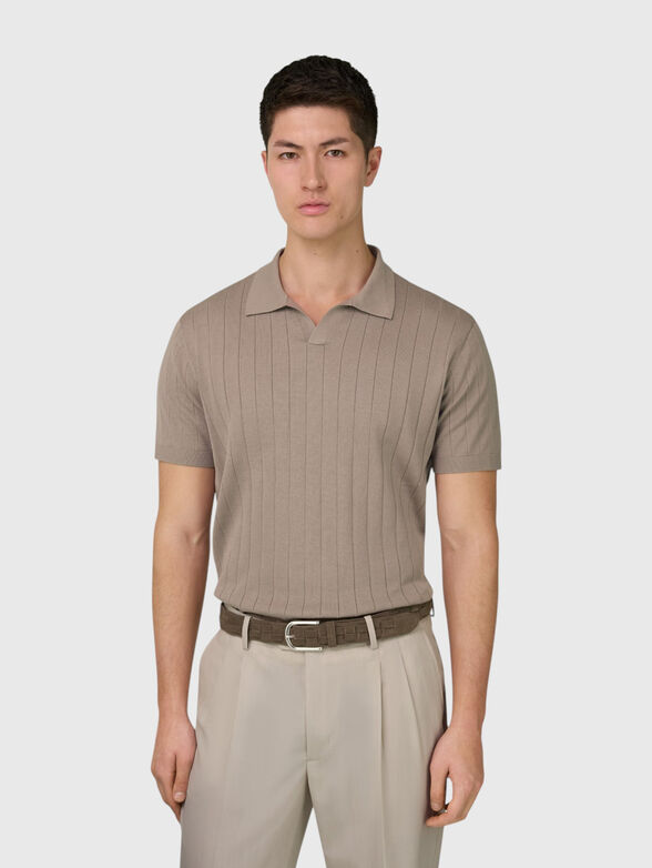 Cotton and silk polo-shirt - 1