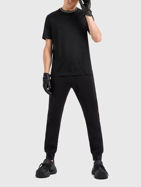 T-shirt with oval neckline and logo - 2