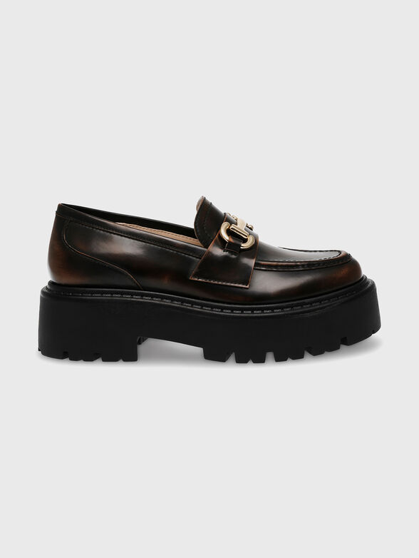 OCCUPY black leather loafers - 1