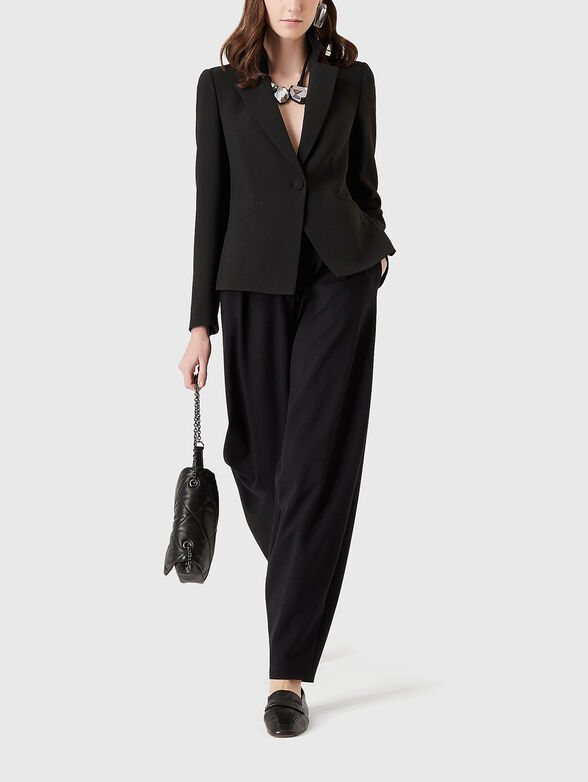Black viscose blend blazer  - 2