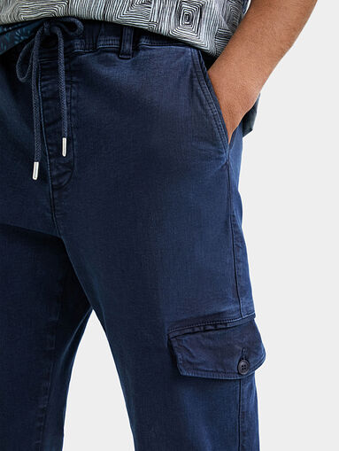Blue pants with laces - 3
