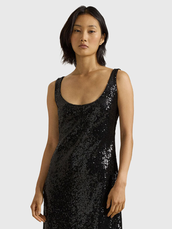 Long black dress with sequins - 3