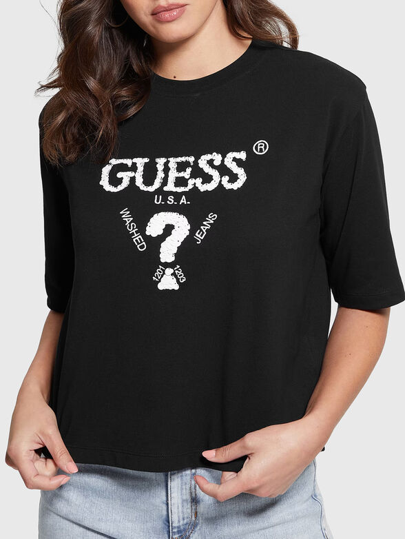 Black T-shirt with sequins - 4