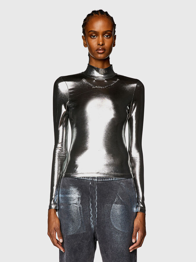Blouse with metallic effect and accent chain brand DIESEL 