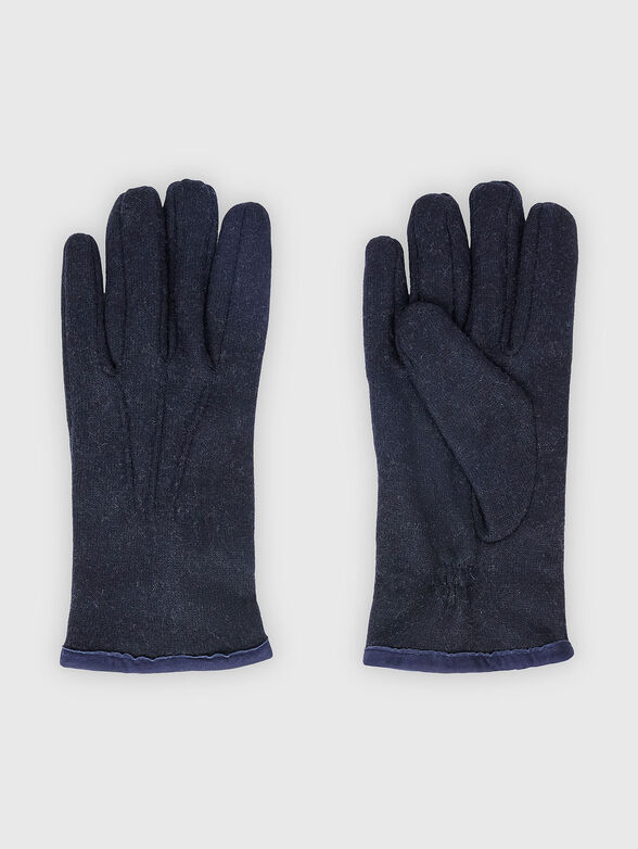 Navy wool gloves - 1