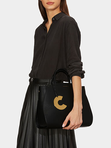 CONCRETE Black leather bag - 5