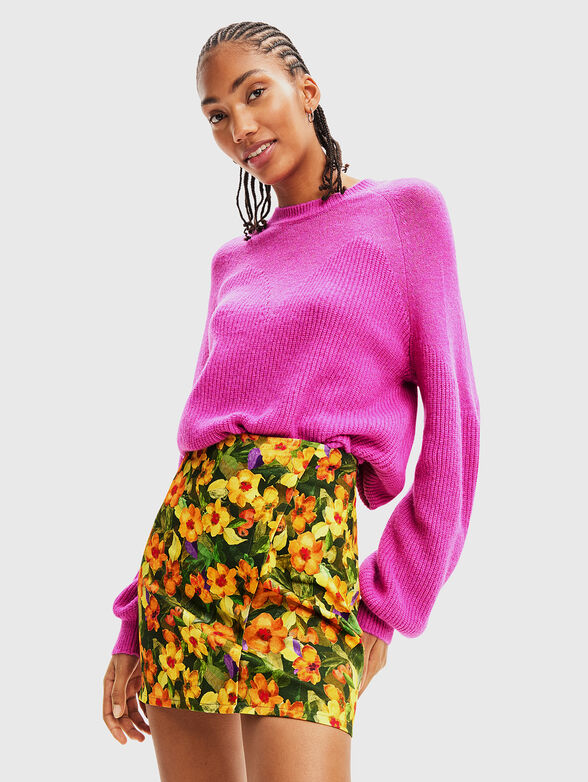 Mini skirt with floral print - 3