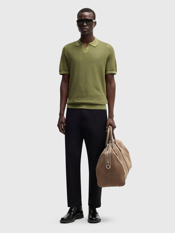 Cotton polo shirt in blue - 2