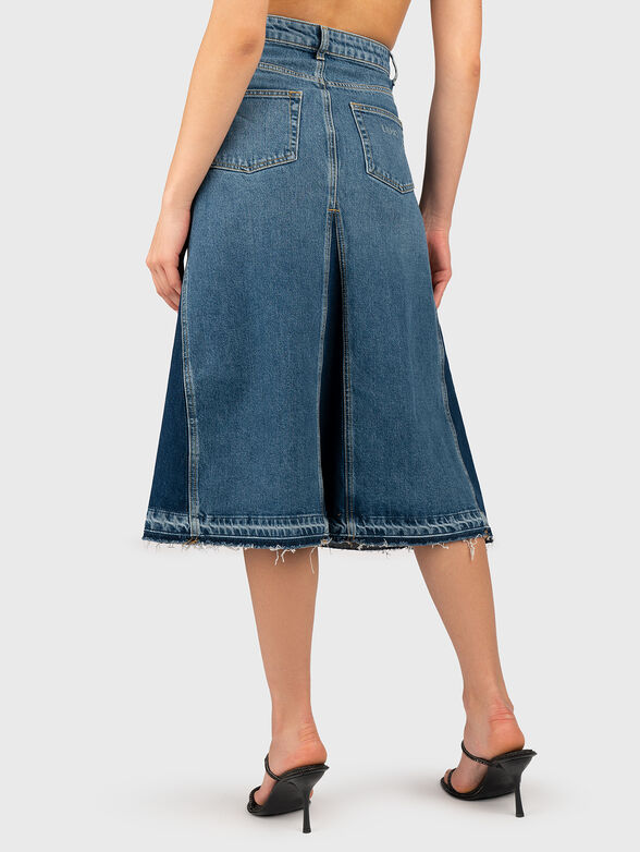 Denim midi skirt with logo - 1