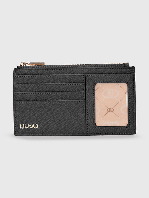 Beige card holder with logo  - 1
