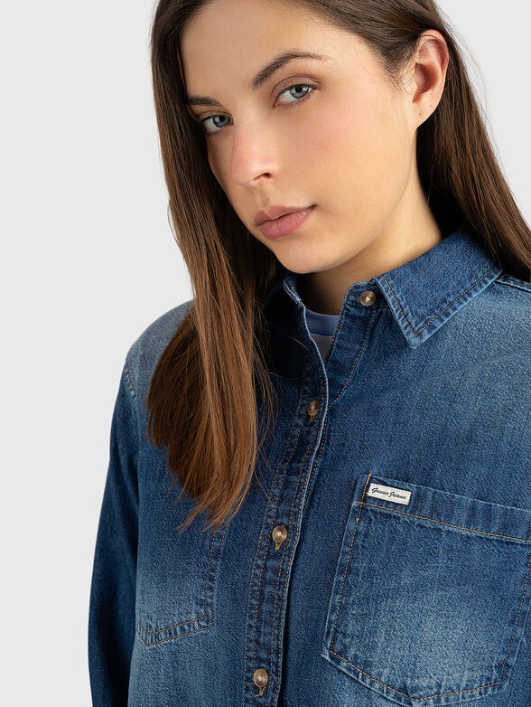 Cropped denim shirt - 4
