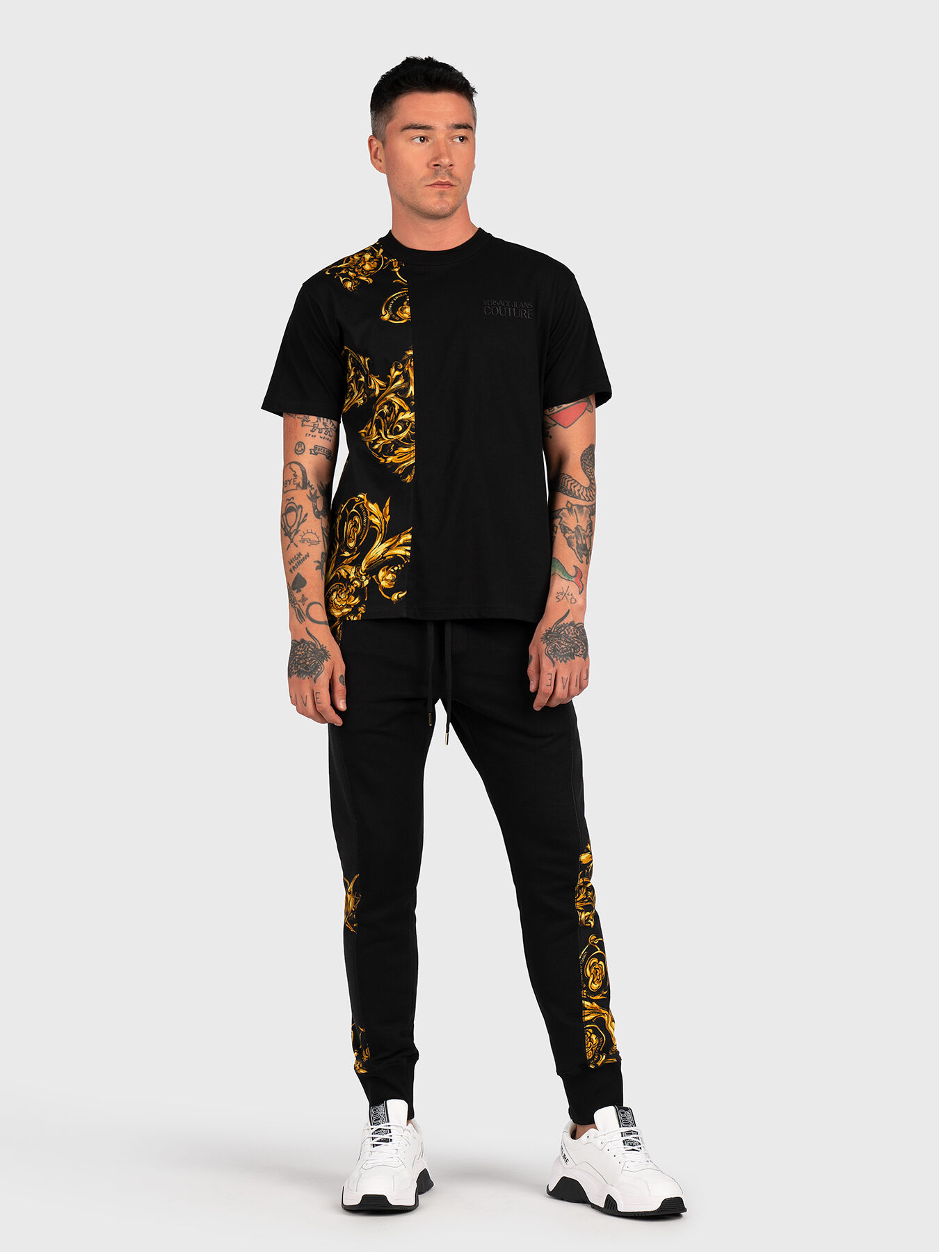 Sports pants with baroque print brand VERSACE JEANS COUTURE