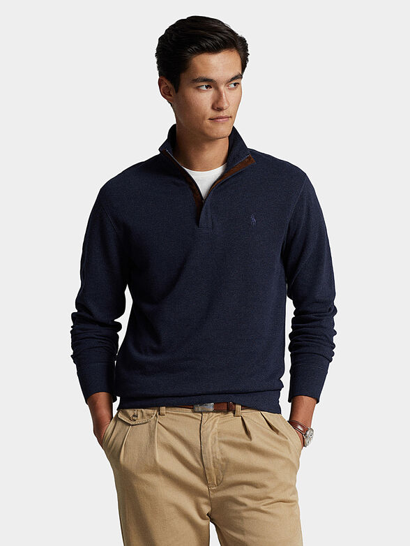 Dark blue turtleneck sweater and zip - 1