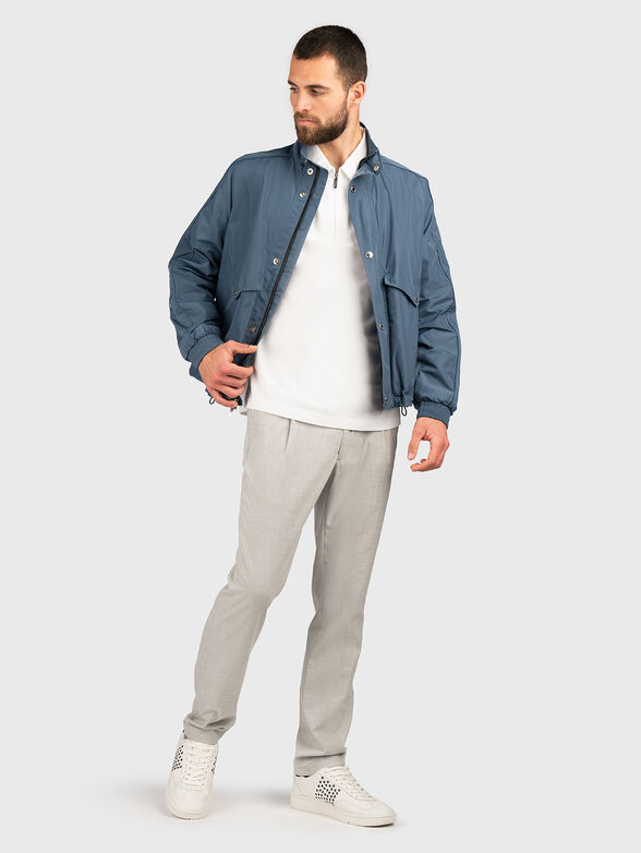 Cotton polo shirt with zip - 1