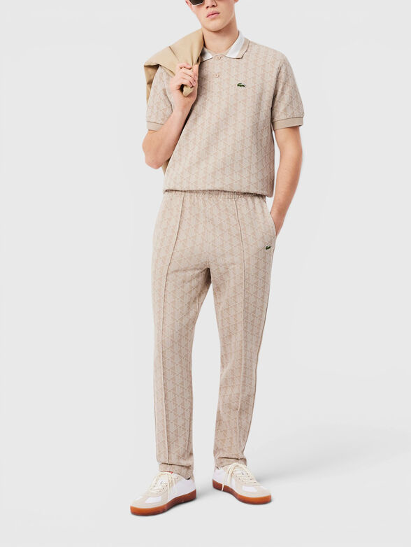 Brown sports trouser with monogram print - 4
